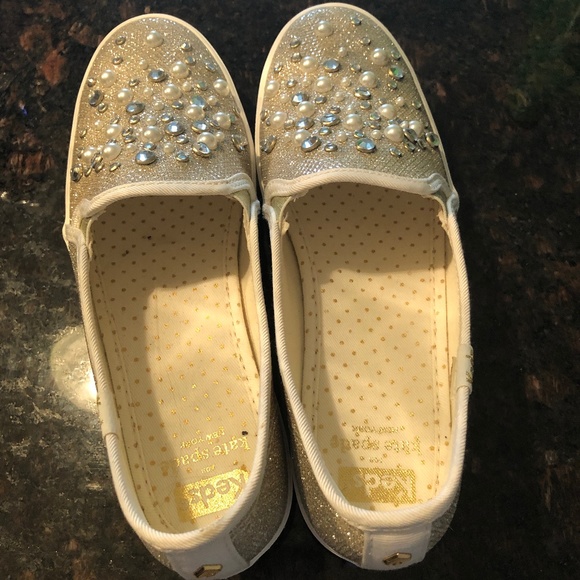 Kate Spade Platform slip on Glitter Keds - Picture 5 of 7